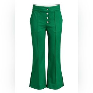 H&M studio SS18 green kick flare bell bottom pants BNWT SZ 14